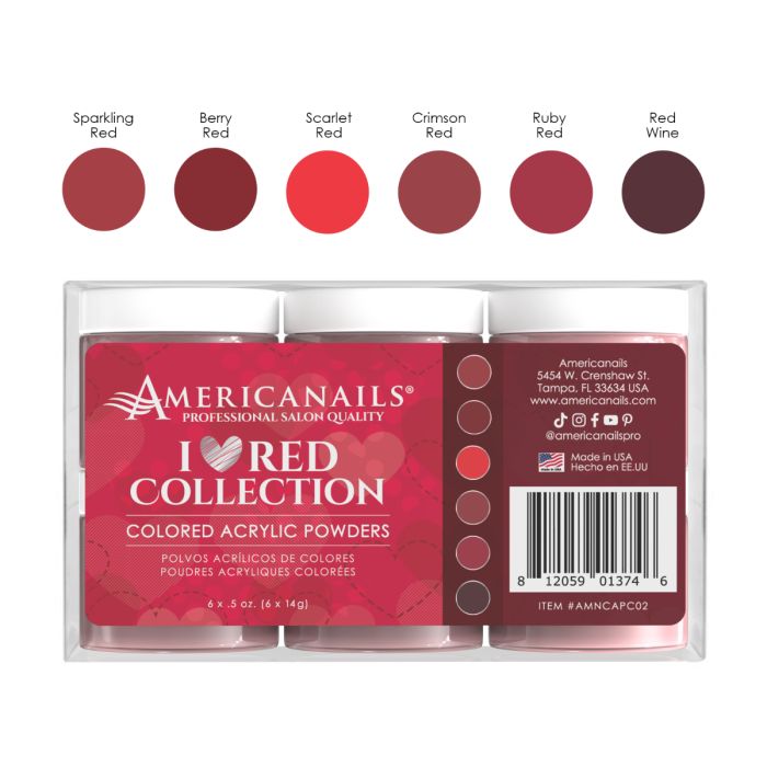 Colored Acrylic Powders | I ♥️ Red Collection Kit