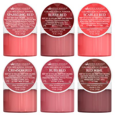 Colored Acrylic Powders | I ♥️ Red Collection Kit