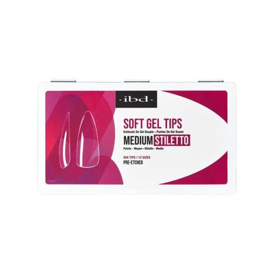 Clear Soft  Gel Tips - Medium Stiletto