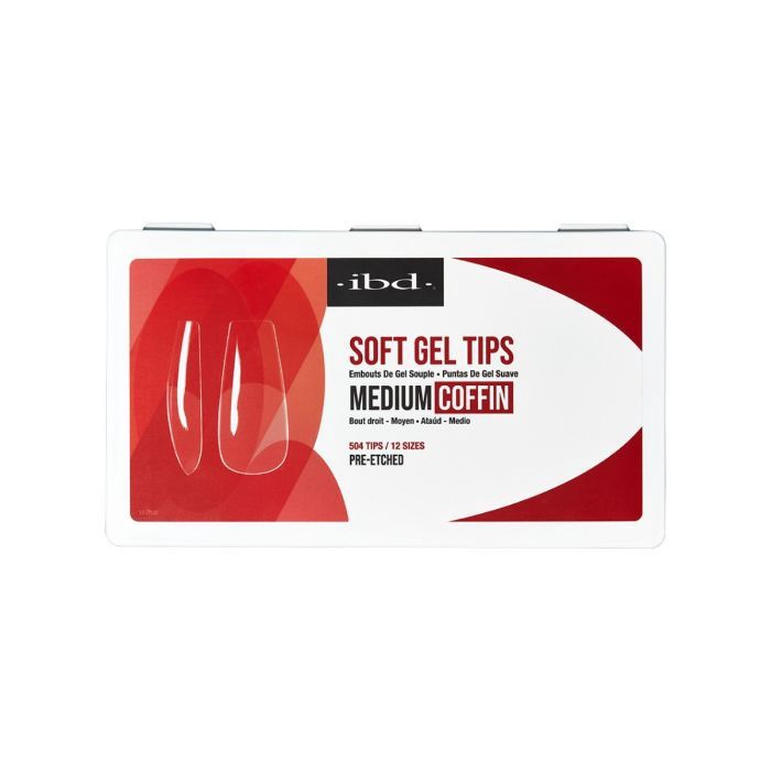 Clear Soft  Gel Tips - Medium Coffin