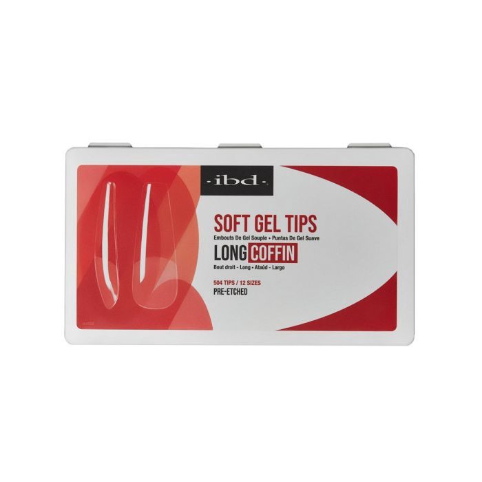 Clear Soft  Gel Tips - Long Coffin