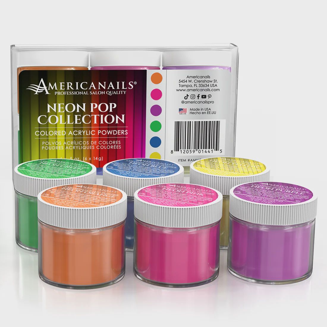 Colored Acrylic Powders | Neon Pop Collection Kit