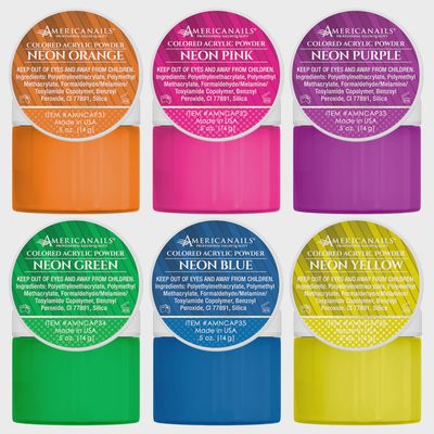 Colored Acrylic Powders | Neon Pop Collection Kit