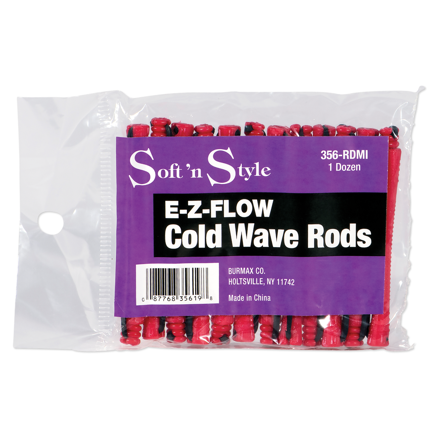 Concave Cold Wave Rods, Mini Red 12pk