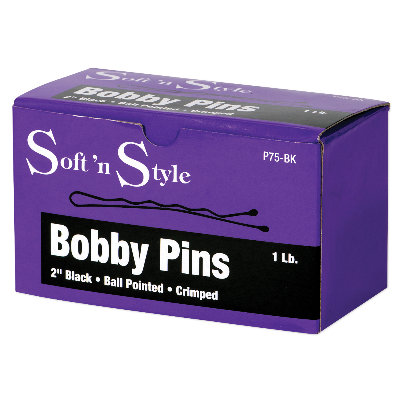 Bobby Pins, Black, 1 lb. box - 2"