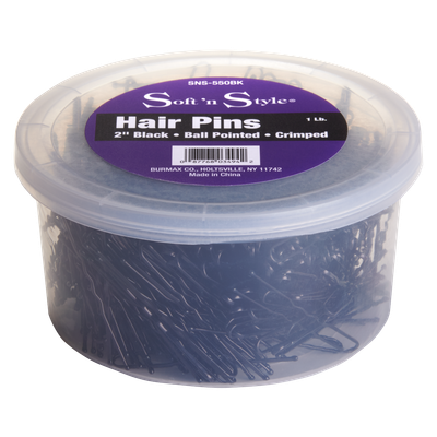 Hair Pins, Black, 1 lb. tub - 2"