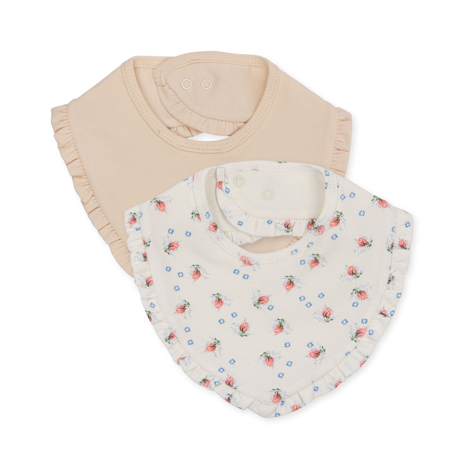Konges Sløjd Basic 2 Pack Frill Bib KS5888 Brise Dé Été White/Nouvelle Peach One Size