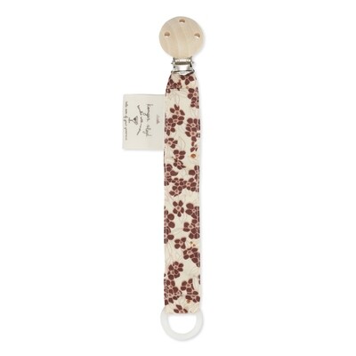 Konges Sløjd Pacifier Strap Winter Leaves Dark Red One Size