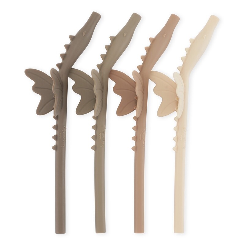 Konges Sløjd 4 Pack Silicone Sip Straw Dragon KS4405 Shitaki Mix