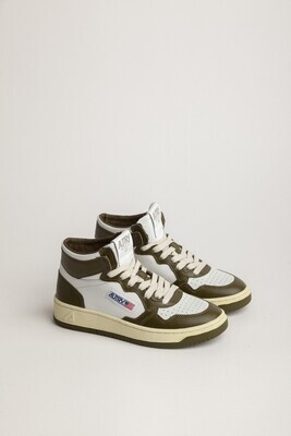 Autry 01 Mid Man Leather/Leather AUMM WB33 White/Olive