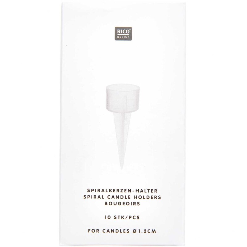 Rico Design 10 StückSpiralkerzen-Halter 10 Stk Transparent 1,2cm