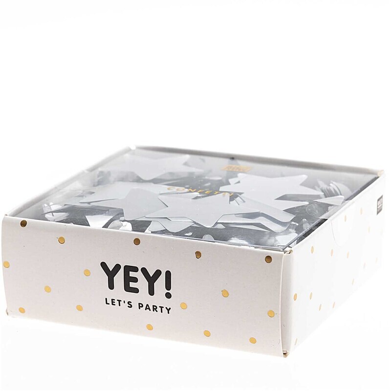 Rico Design YEY! Let&#39;s Party Confetti Flitter Sterne Silber 50g