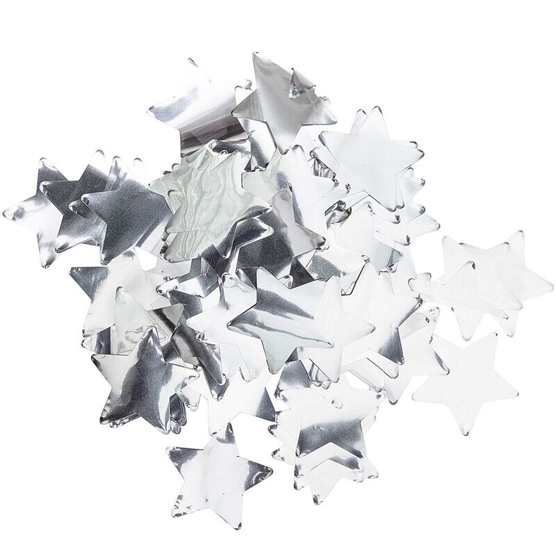 Rico Design YEY! Let's Party Confetti Flitter Sterne Silber 50g