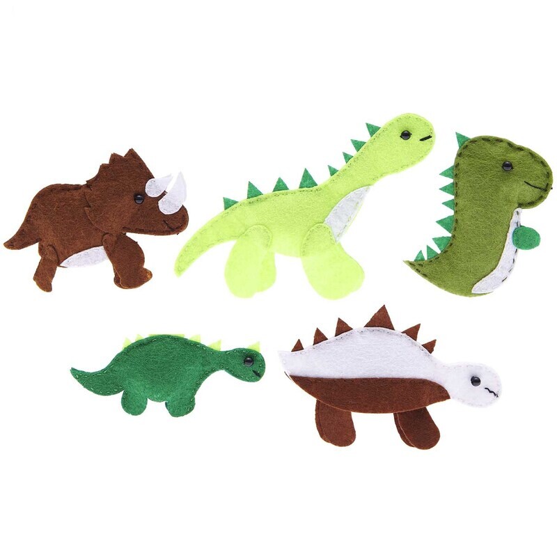 Rico Design Filz Bastelset Fingerpuppen Dinosaurier 5 Stück