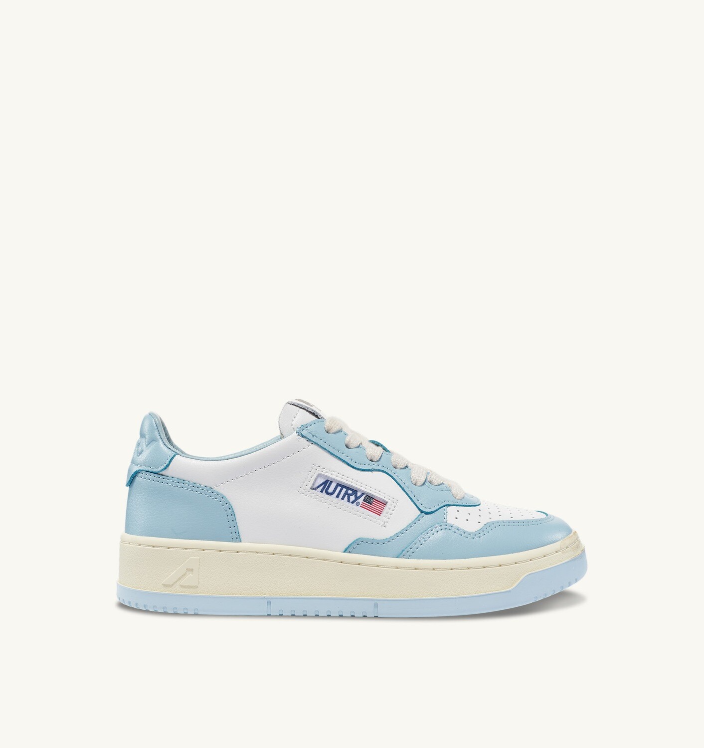 Autry Medalist Low Woman Leather/Leather AULW WB40 White/ST Blue, Größe: 37