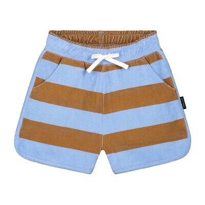 Daily Brat Striped Towel Shorts DB1271 Serenity Blue