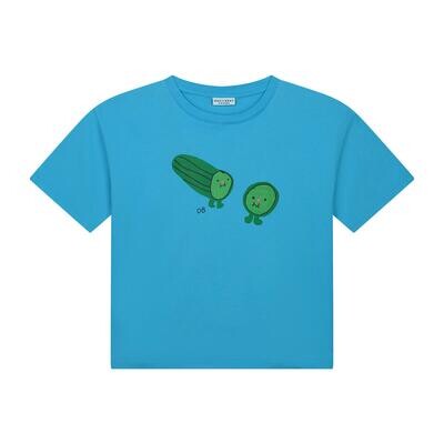 Daily Brat Cute Cucumber T-Shirt DB1258 Splashing Blue