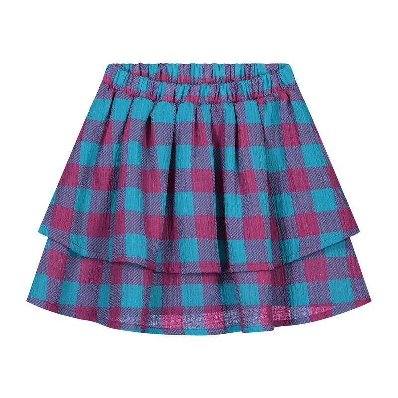 Daily Brat Sandy Checked Skirt DB1279 Purblish Blue