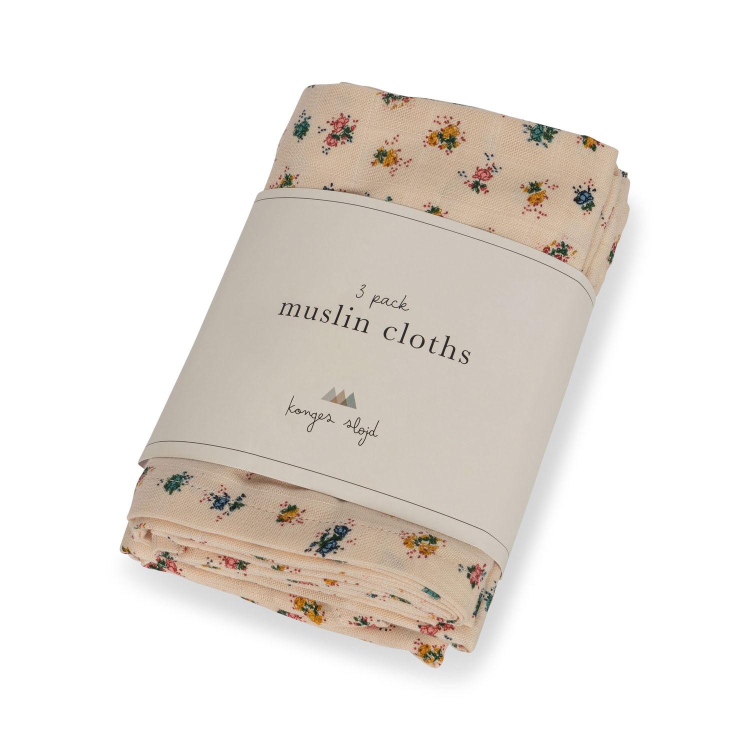 Konges Sløjd 3 Pack Muslin Cloth KS100718 Bloomie Blush