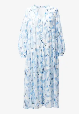 Lala Berlin Dress Dinella 1242-WO-1030 Floral Fountain Blue