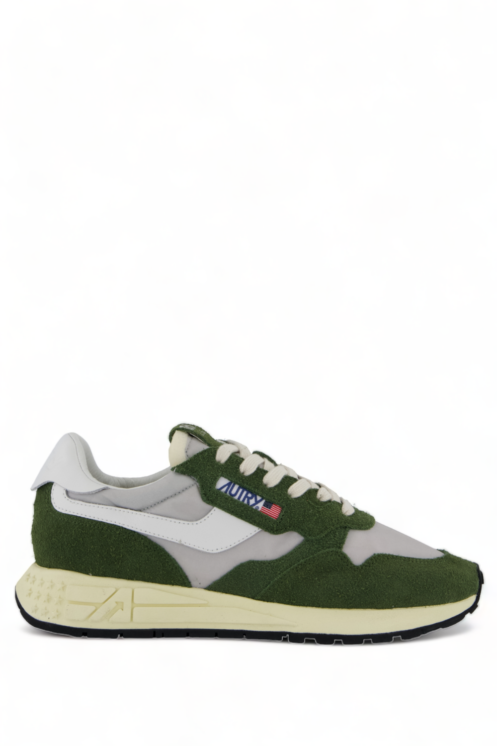 Autry Herren Sneakers Reelwind Low Aus Wildleder Und Nylon In Grün Und Weiss WWLM HN04