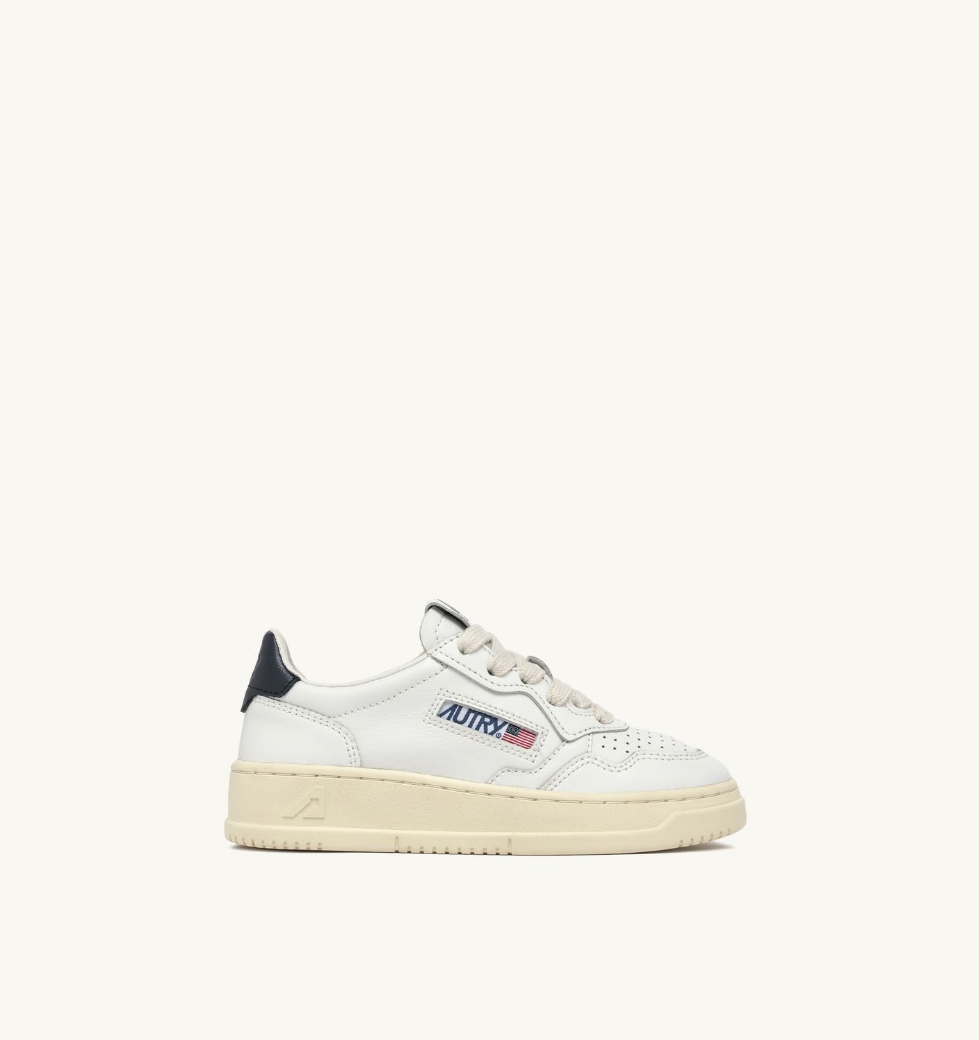 Autry Sneakers Kinder Medalist Low Aus Leder In Weiß Und Blau KULK-FF01