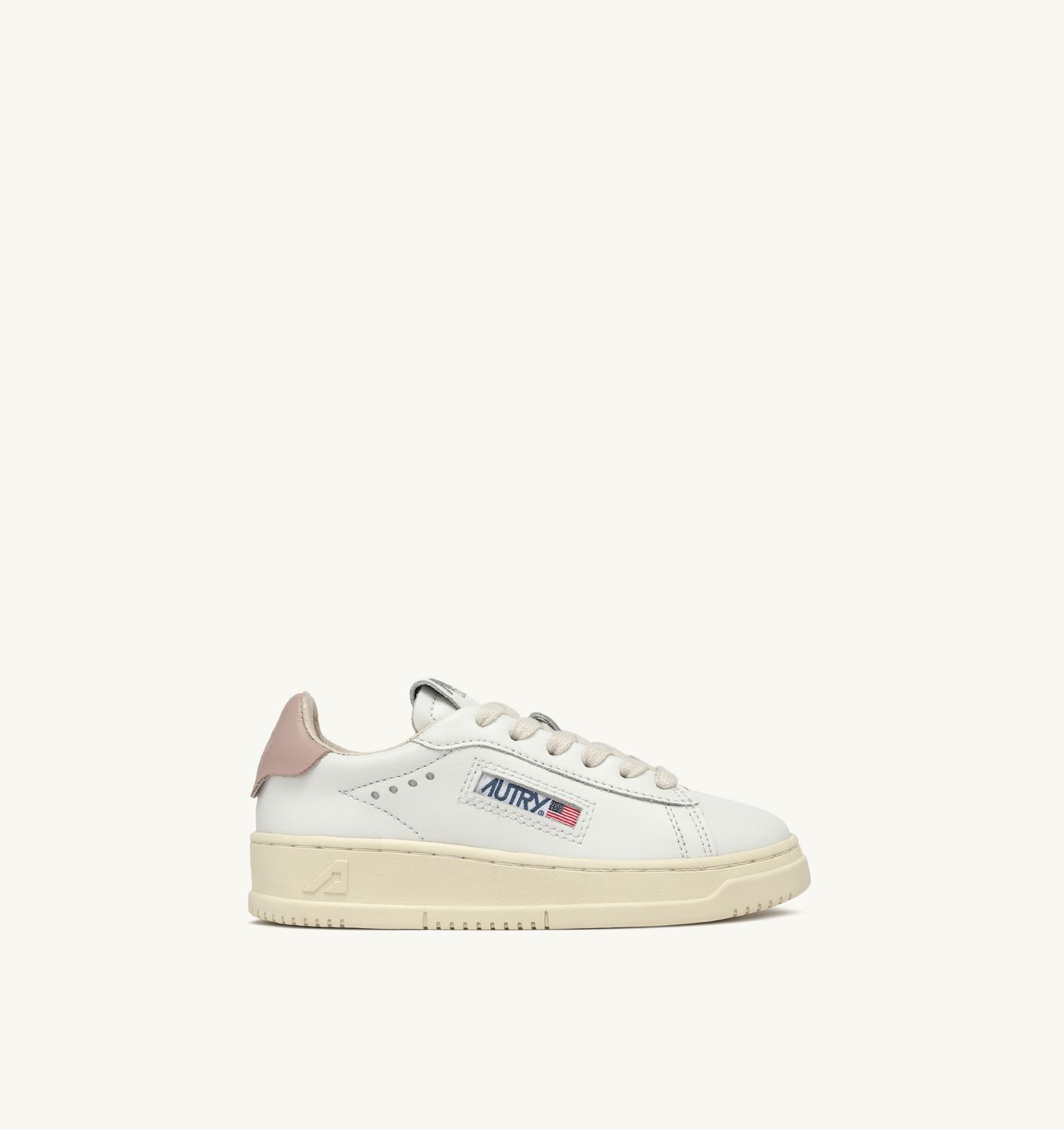 Autry Sneakers Kinder Dallas Low Aus Leder In Weiß Ind Puderrosa KDLK-FF02