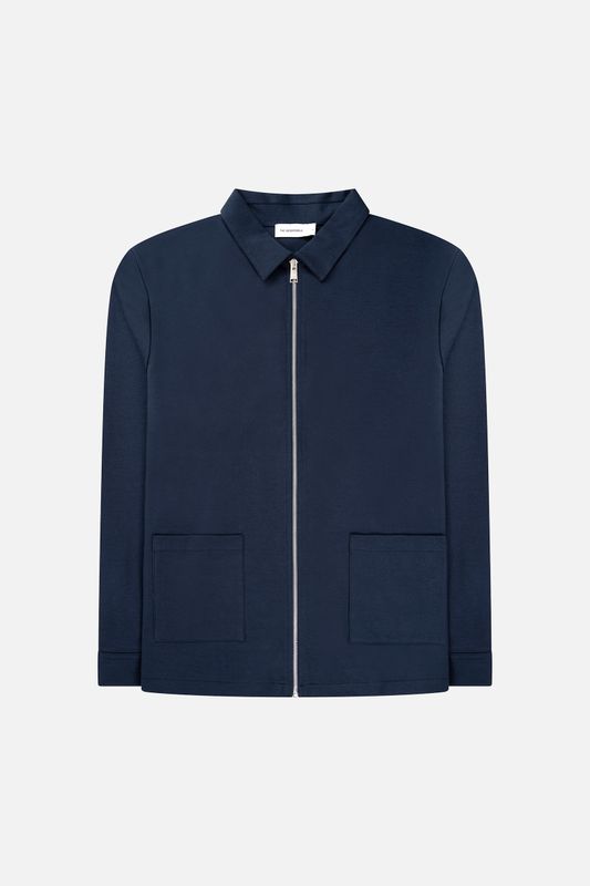 The GoodPeople Lavi Zipper Jersey Shirt Navy 10000706
