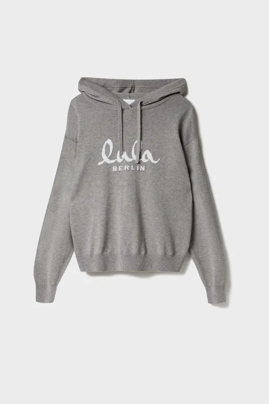 Lala Berlin Knit Hoodie Kaiko Cotton Wool Grey 10346340