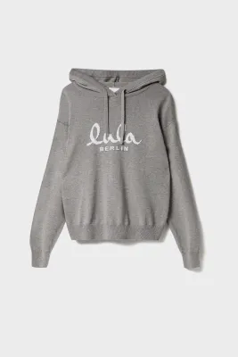 Lala Berlin Knit Hoodie Kaiko Cotton Wool Grey 10346340