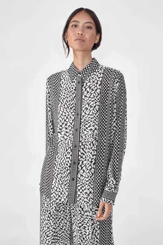 Lala Berlin Blouse Bo Viscose Black/White 10310274