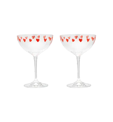 Anna + Nina Classic Love Champagne Glass Set of 2