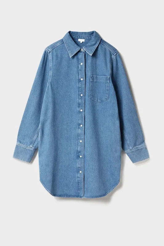 Lala Berlin Dress Dakota Denim Washed Blue