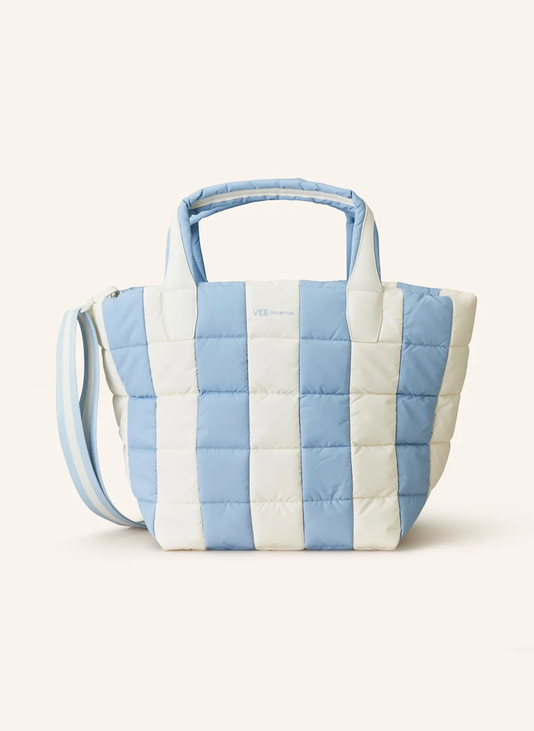 VeeCollective Porter Tote Medium Cerulean - Marshmallow Stripes 115-202-412