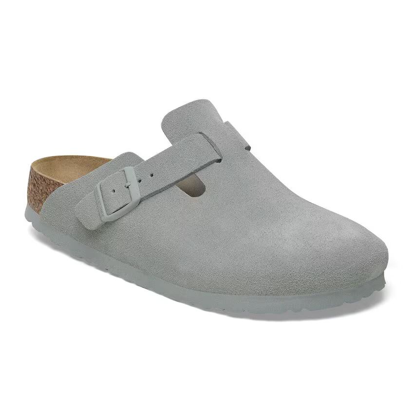 Birkenstock Boston Verloursleder Pure Sage Schmale Weite 1029214