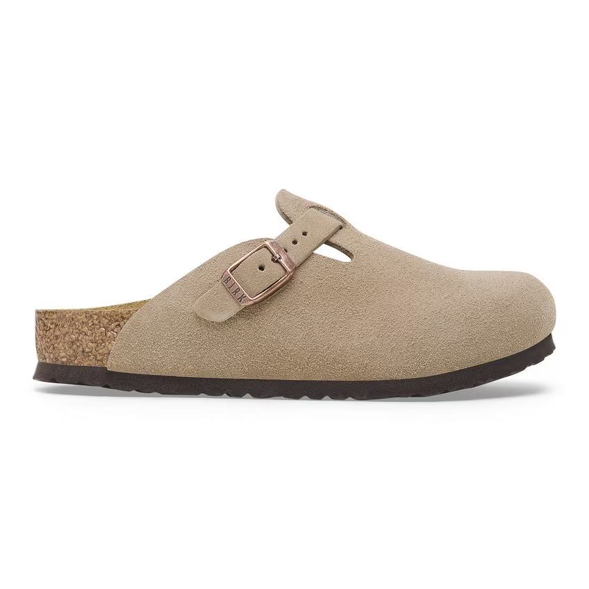 Birkenstock Boston Kids Veloursleder Taupe Schmale Weite 1027875