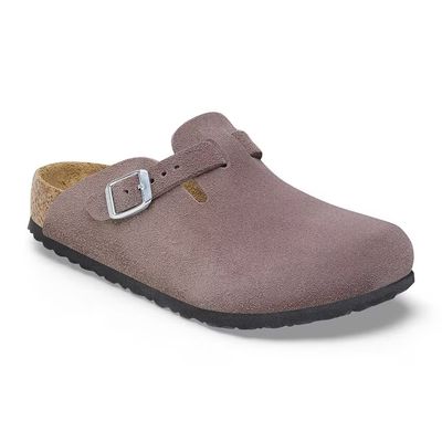 Birkenstock Boston Kids Veloursleder Faded Purple Schmale Weite 1027894