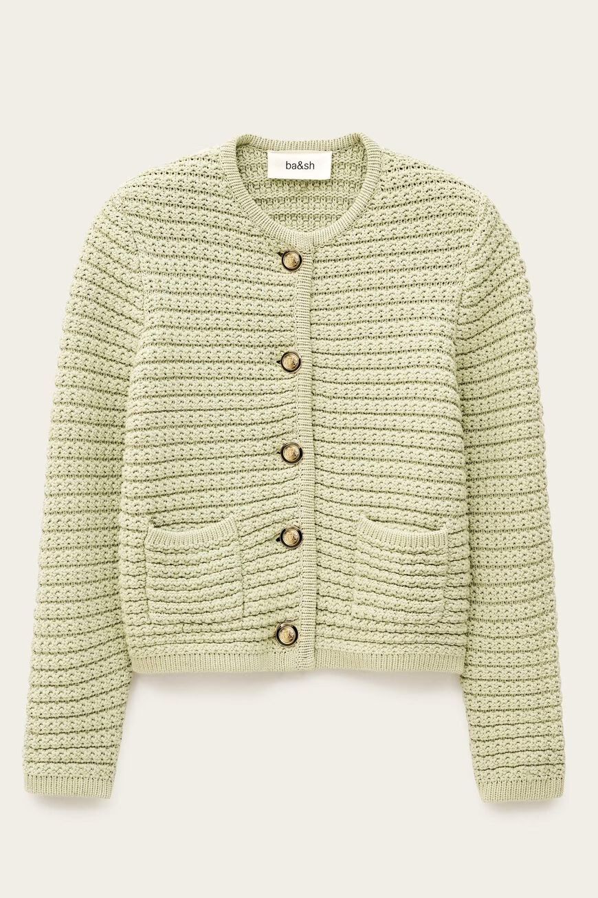 Ba&amp;sh Larmärmiger Pullover Gaspard Grün 1E25GASP