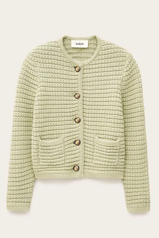 Ba&amp;sh Larmärmiger Pullover Gaspard Grün 1E25GASP