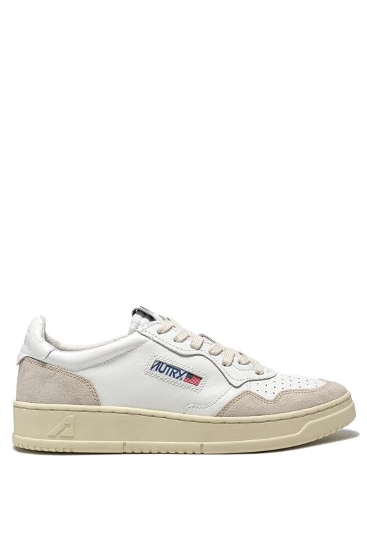 Autry Sneakers Medalist Low Aus Weißem Leder Und Beigem Wildleder AULM - LS33