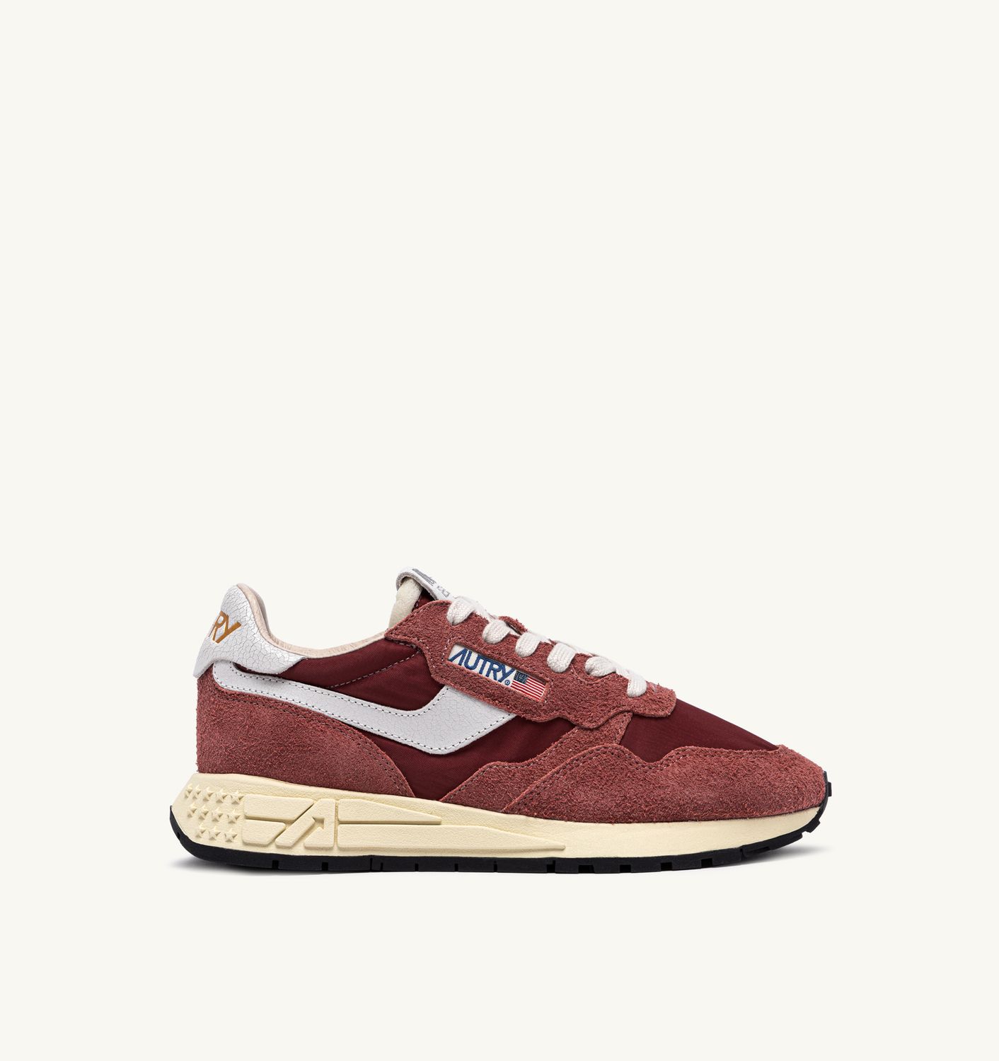 Autry Sneakers Reelwind Low Aus Nylon Und Wildleder In Weiss und Rostrot WWLW NC29