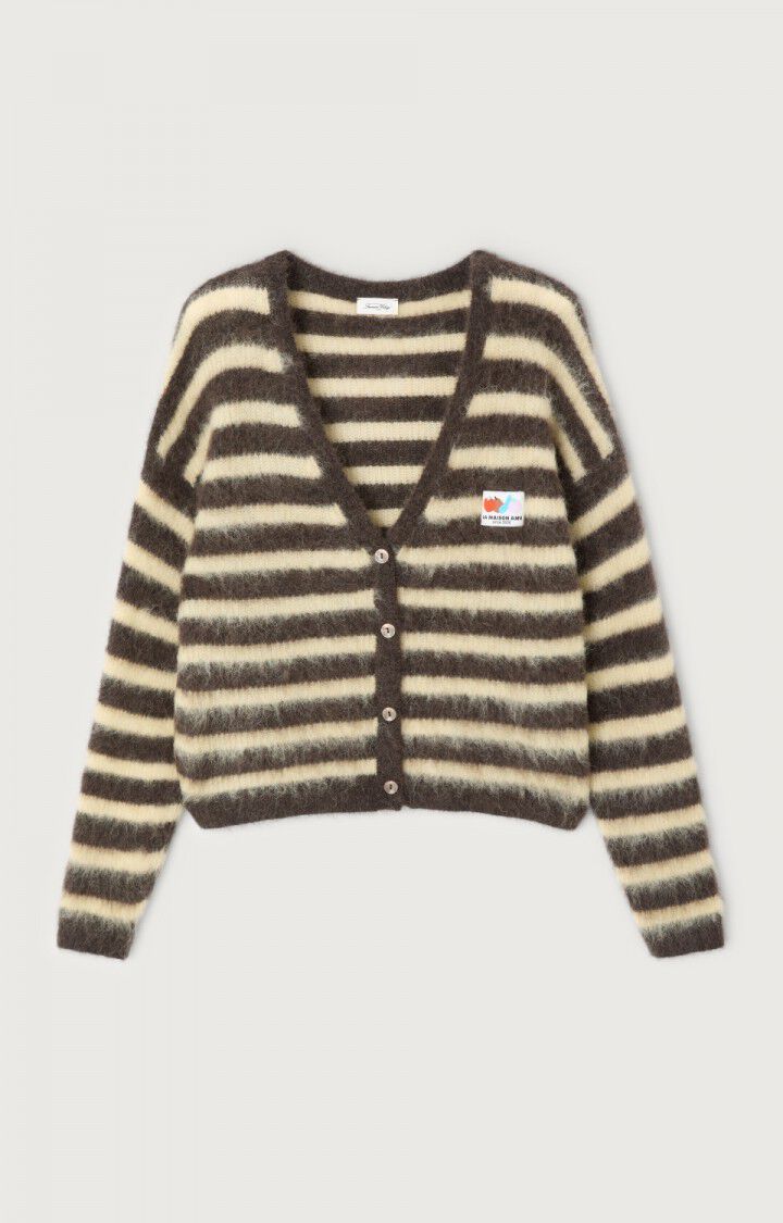 American Vintage Damencardigan Nenybay Gestreifre Soja Wurzel NEN19AH25