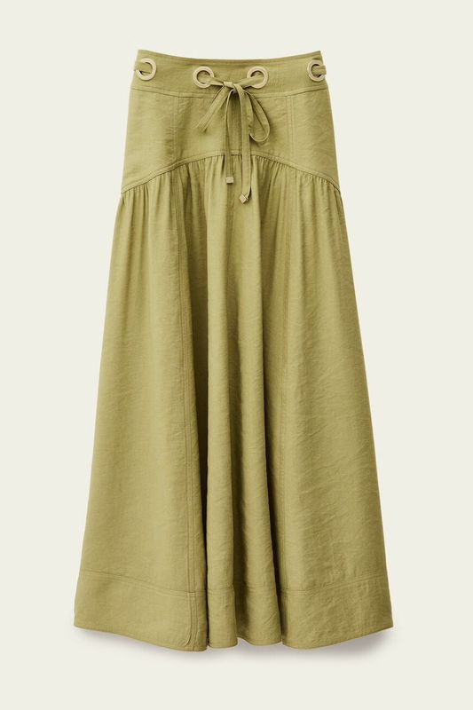 Ba&amp;sh Donia Midi-Length Skirt Kakhi 1H25DONI