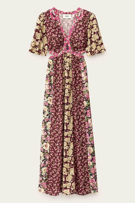 Ba&amp;sh Ilma Maxi-Length Dress Bordeaux 1H25ILMA