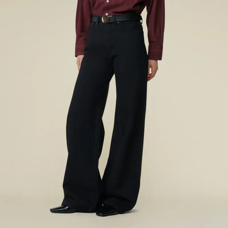 Lois Jeans Skater Loose Black Bold - Low Rise Wide Fit Black