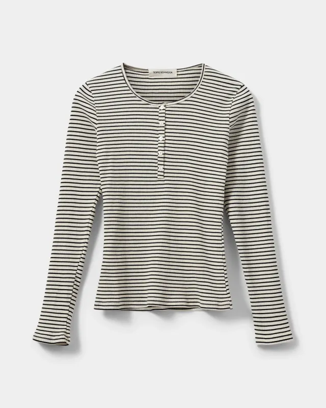 Sofie Schnoor Paxsw T-Shirt Long Sleeve Black Striped SNOS590