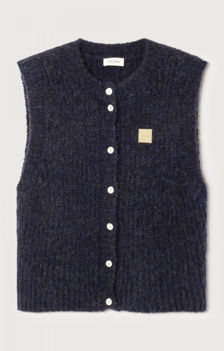 American Vintage Damencardigan East Meliertes Navyblau EAST19MMH25