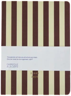 A-Journal Fabrique á la Carte Diary 2026 Stripes Brown
