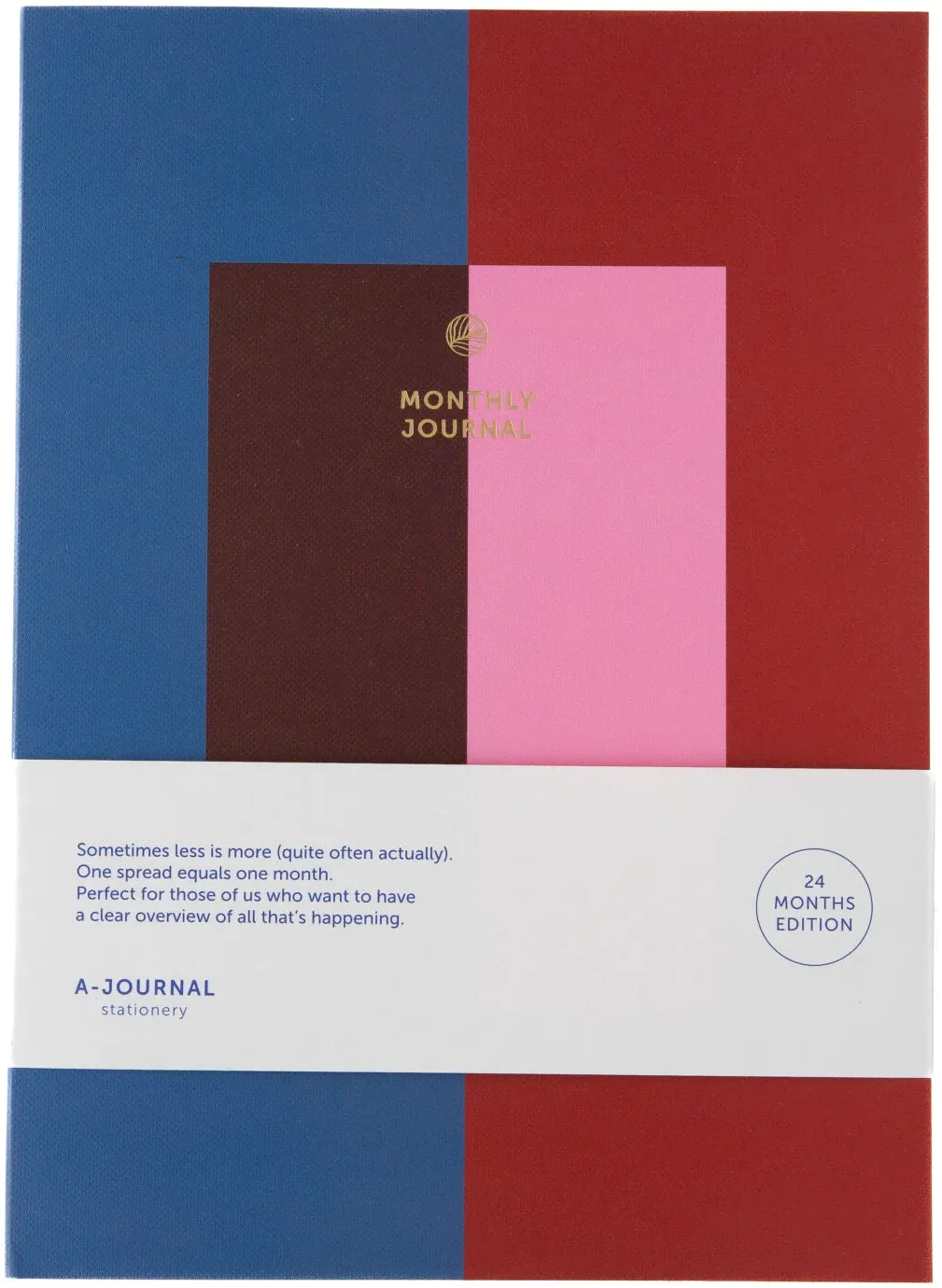 A-Journal 24 Month Monthly Diary 2026/2027 Blue Pink