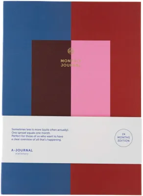A-Journal 24 Month Monthly Diary 2026/2027 Blue Pink